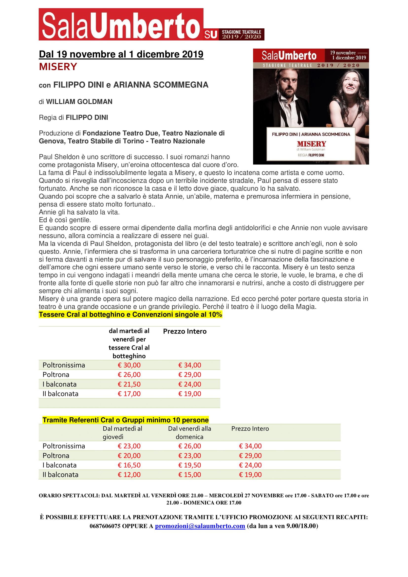 misery filippo dini sala umberto primo