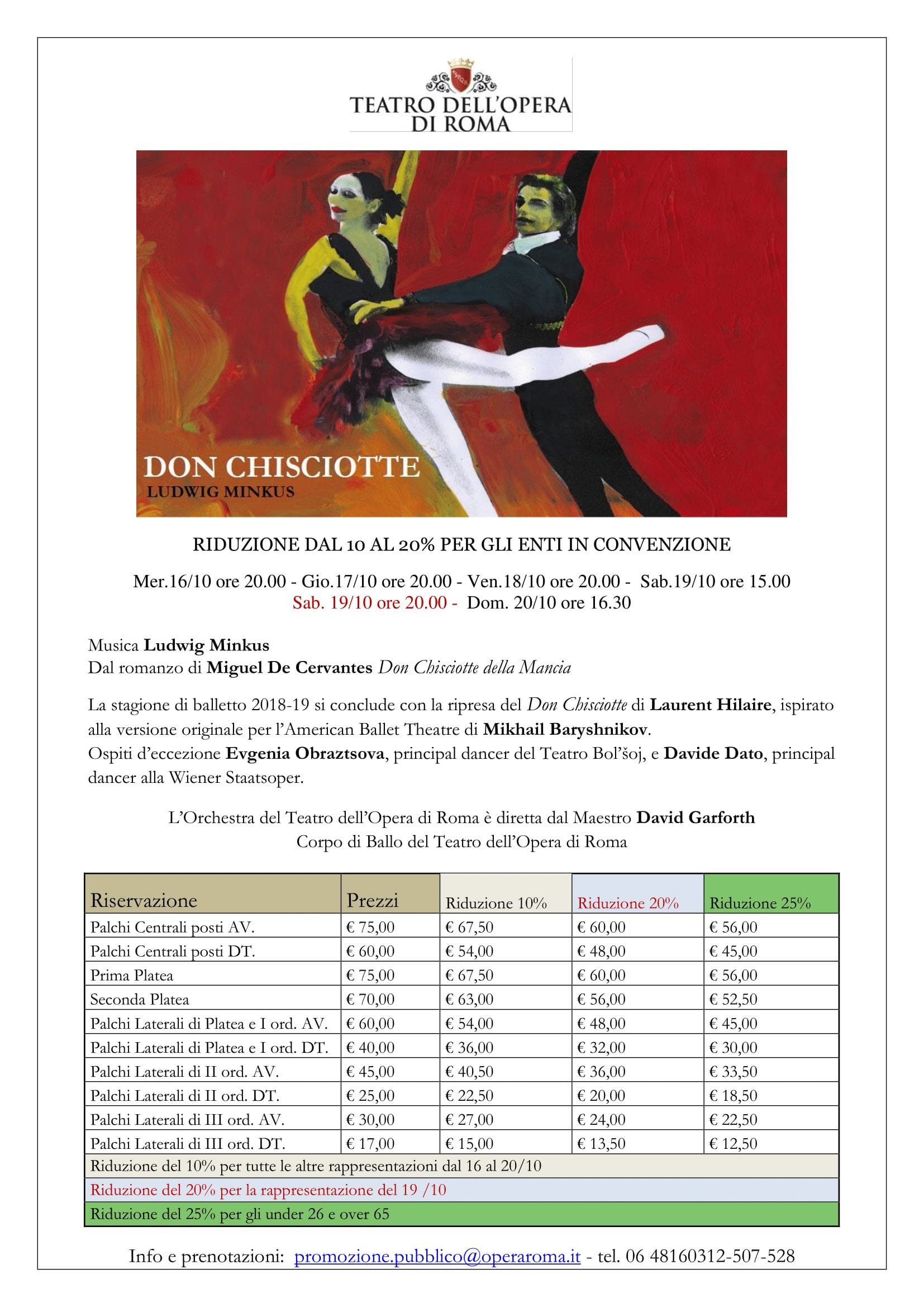 Don Chisciotte teatro opera Roma