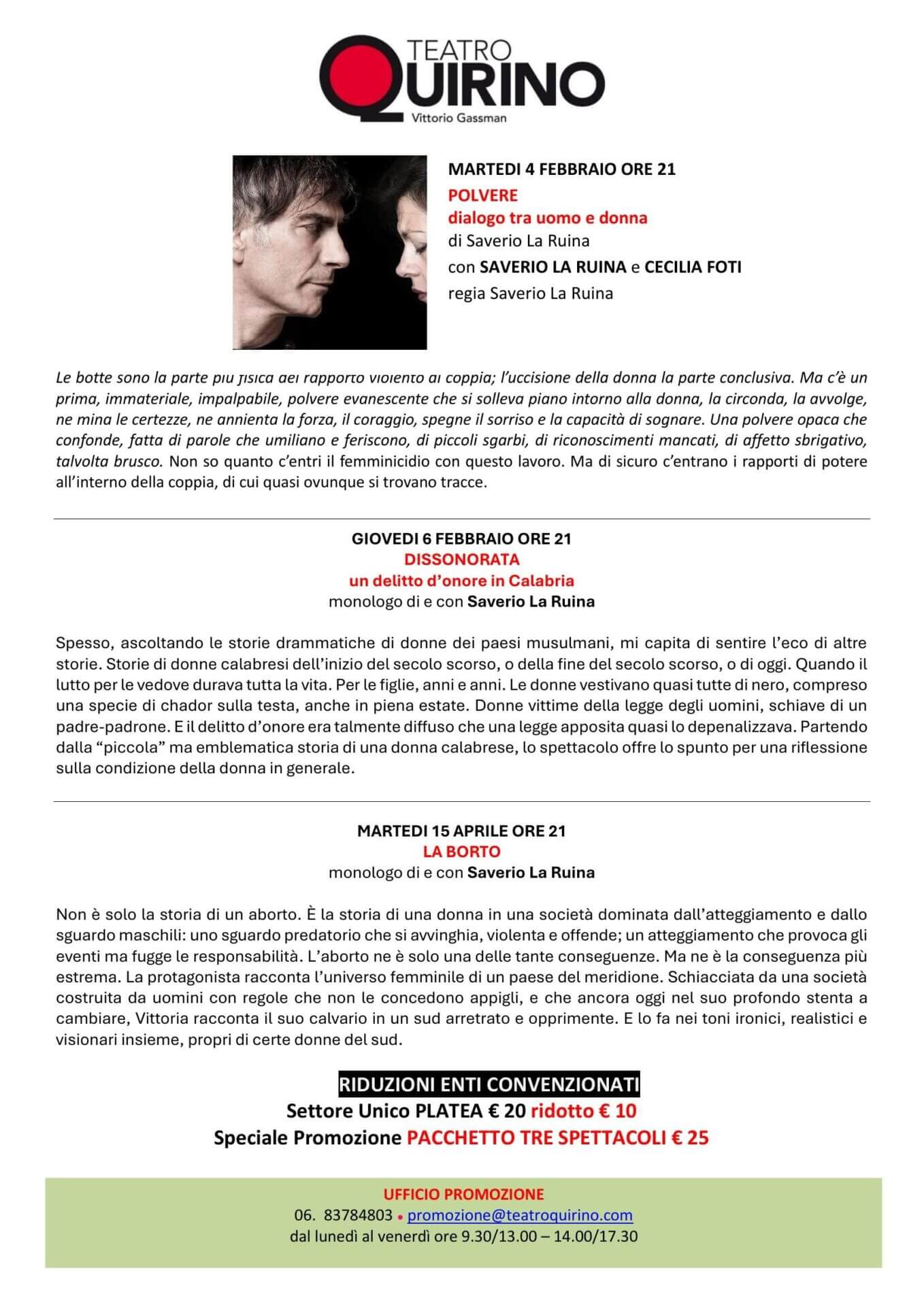 LA RUINA Teatro Quirino